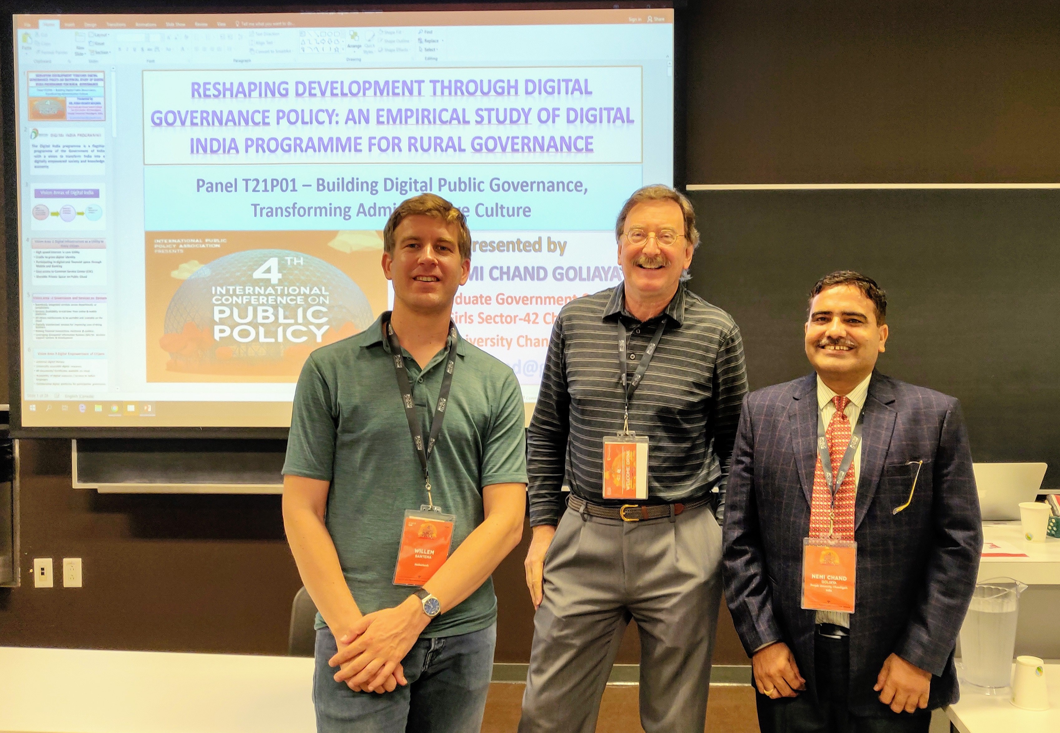 The e-governance panelists at ICPP4 2019 Montreal, Canada